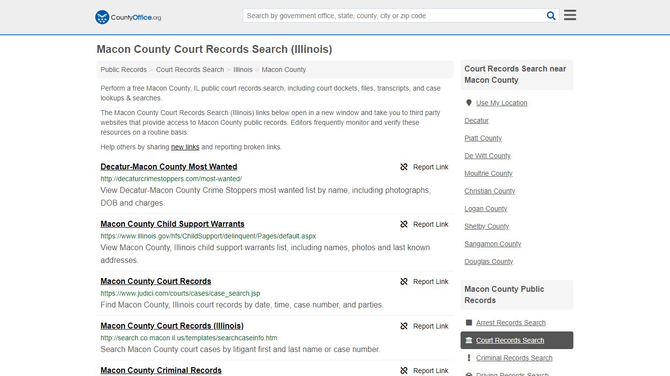 Court Records Search - Macon County, IL (Adoptions ...